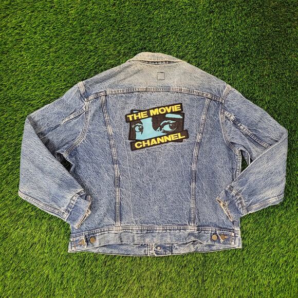Vintage LEE Denim Trucker Jacket XL 24x26 The-Movie Channel - Picture 1 of 16